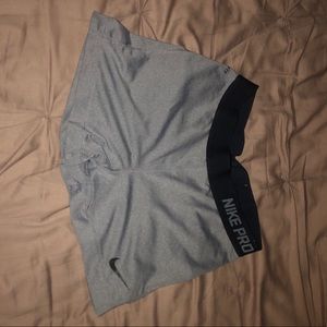 Nike pro grey spandex shorts
